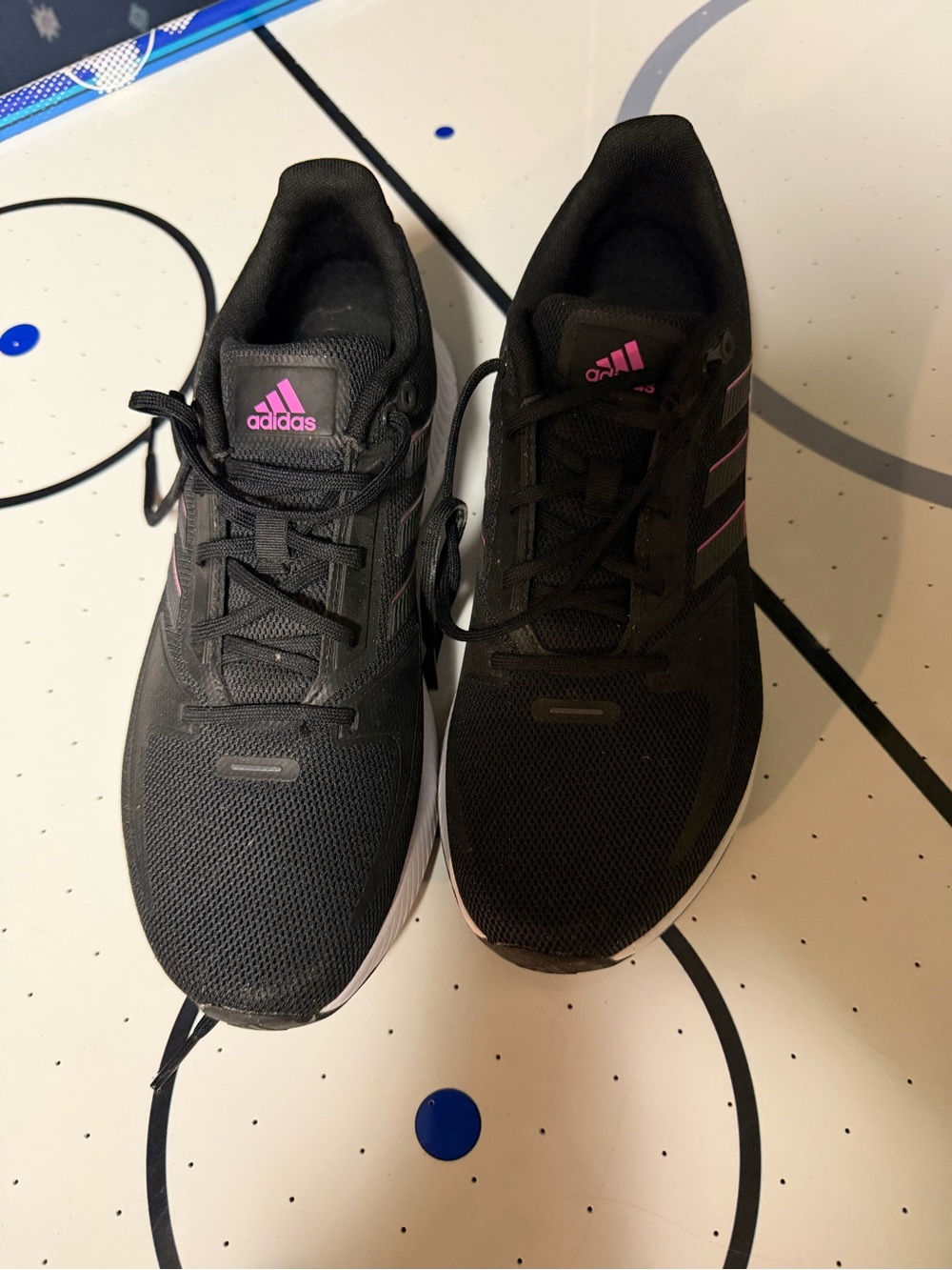 adidas Black Athletic Shoes with Pink Accents